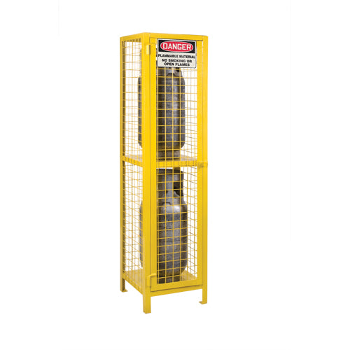 Armoires pour cylindres à gaz, Nombre de bouteilles: 2, 17" , 17" , 69" , Jaune - SEB838