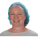 Bonnets bouffants non tissés, Polypropylène, 21"/Grand, Bleu - SEC378