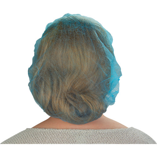 Bonnets bouffants non tissés, Polypropylène, 21"/Grand, Bleu - SEC378