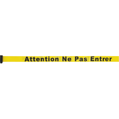 Cartouche de ruban pour assembler votre propre barrière de contrôle des foules, Attention ne pas entrer, 7', Ruban Jaune - SEC956