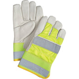 Gants d'ajusteur orange haute visibilité à chaleur supérieure, Grand, Paume en Cuir fleur de vache, Doublure en ThinsulateMC - SED428R