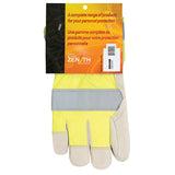 Gants d'ajusteur orange haute visibilité à chaleur supérieure, Grand, Paume en Cuir fleur de vache, Doublure en ThinsulateMC - SED428R