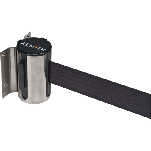 Barrière à fixation murale, Acier, Fixation par vis, 7', Ruban Noir - SED813