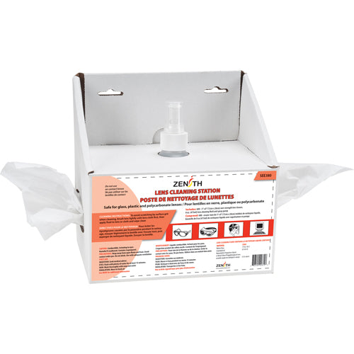 Disposable Lens Cleaning Station, Cardboard, 8" L x 4" W x 8" H - SEE380