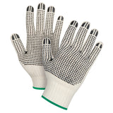 Gants tricotés de poids lourd à deux côtés avec pois en poly/coton, calibre 7