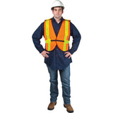 High visibility standard duty polyester safety jacket, orange, several sizes available