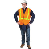 Veste de sécurité détachable en cinq points orange haute visibilité en polyester