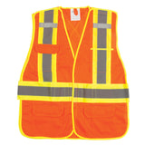 Veste de sécurité pour arpenteur, Orange haute visibilité, Grand, Polyester - SEF102R