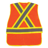 Veste de sécurité pour arpenteur, Orange haute visibilité, Grand, Polyester - SEF102R