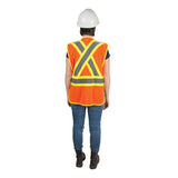 High Visibility Surveyor's Vest, CSA Compliant, High Visibility Orange, 2X-Large, Polyester - SEF104