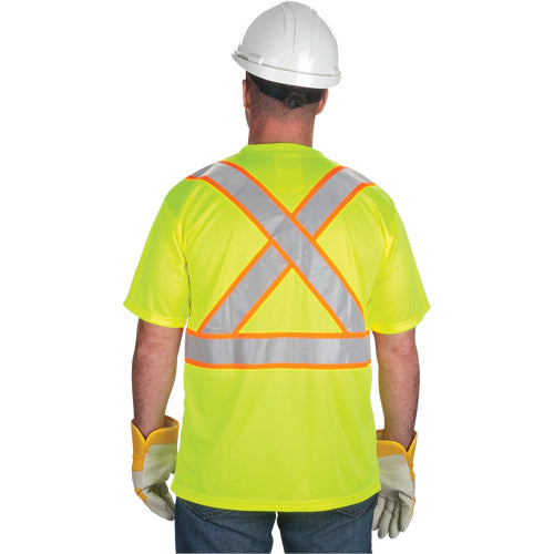 T-shirt conforme à la CSA en polyester haute visibilité jaune lime