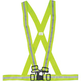 Standard Duty Safety Harness, High Visibility Lime Yellow, Silver Reflective Colour, Large - SEF118