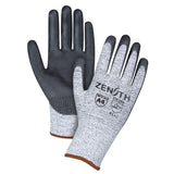 Seamless cut-resistant elastic gloves, 13 gauge, polyurethane coating, HPPE shell, EN 388 level 5