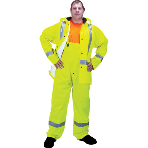 RZ900 Premium Traffic Raincoat, Polyester, Small, High Visibility Lime Yellow - SEH113
