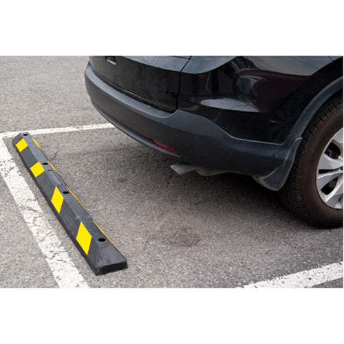 Parking Space Stopper, Rubber, 6' L, Black/Yellow - SEH141