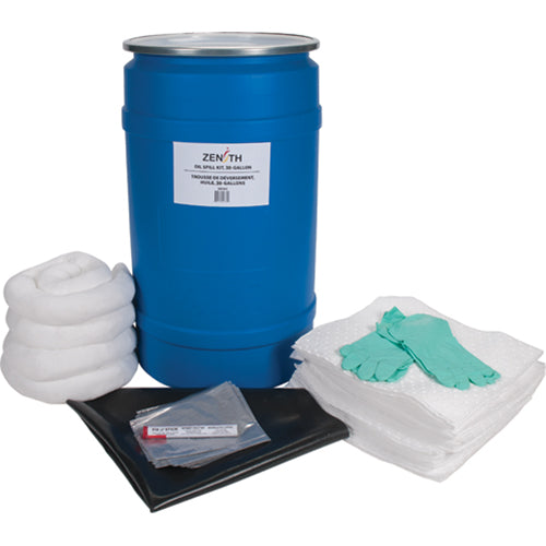 Benchtop Spill Kit, Oil Only, Drum, 30 US gal. Absorbency - SEI163
