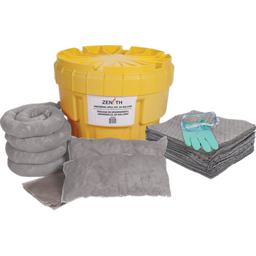 Large Capacity Spill Kit, Universal, Overpack/Drum, 20 US gal. Absorbency - SEI164
