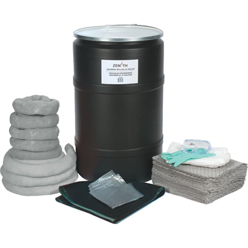 Spill Kit, Universal, Drum, 55 US gal. Absorbency - SEI195