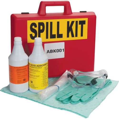 Acid/Base Laboratory Spill Kit, Hazardous Materials, Case, 1 US gal. Absorbency - SEI269