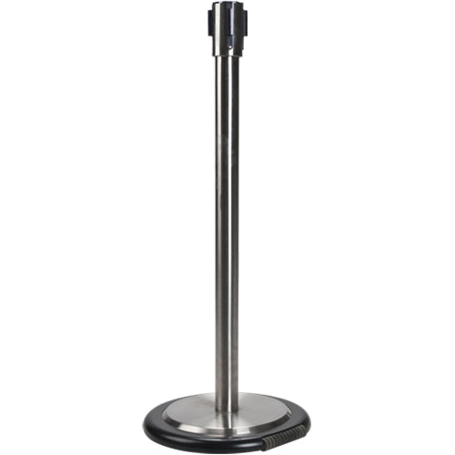 Poteau récepteur pour barrières sur pieds pour le contrôle des foules avec roues, Hauteur de 35", Acier inoxydable - SEI761