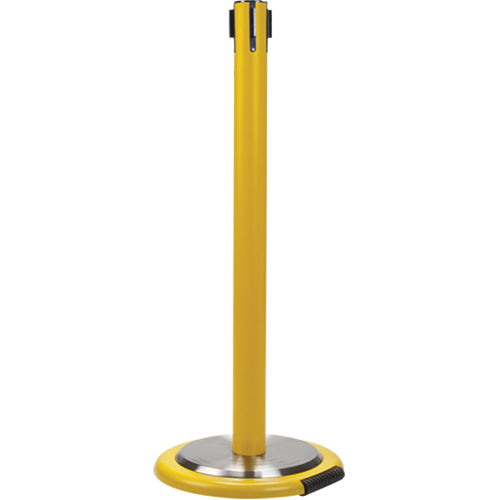 Poteau récepteur pour barrières sur pieds pour le contrôle des foules avec roues, Hauteur de 35", Jaune - SEI765