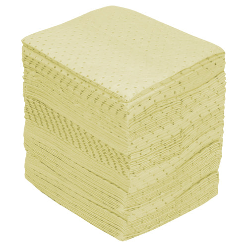 Feuilles absorbantes en fibres fines de calibre industriel, Matières dangereuses, 15" x 17", 35 gal. d'absorption - SEI971