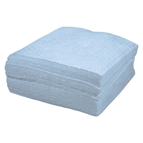 Feuilles absorbantes bleues liées, Huile seulement, 15" x 17", 8 gal. d'absorption - SEJ187