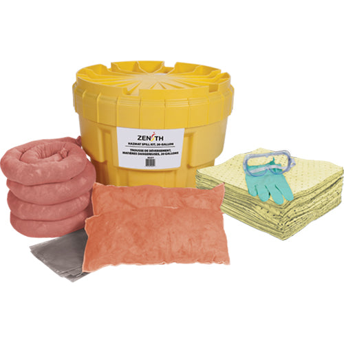 Spill Kit, Hazardous Materials, Overpack/Salvage Drum, 20 US gal. Absorbency - SEJ277