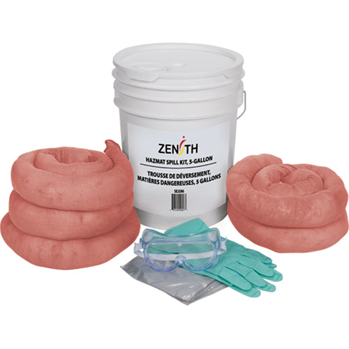 Spill Kit, Hazardous Materials, Bucket, 5 US gal. Absorbency - SEJ286