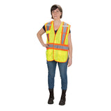 Veste d'arpenteur haute visibilité conforme à la CSA en polyester jaune lime