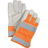 Gants d'ajusteur à chaleur supérieure orange haute visibilité, Grand, Paume en Cuir fleur de vache, Doublure en ThinsulateMC - SEK237R