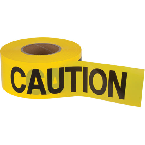 Caution Barricade Tape, English, 3" W x 1000' L, 2.5 mils, Black on Yellow - SEK403