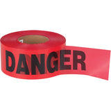 Ruban pour barricade «Danger», Bilingue, 3" la x 1000' lo, 2,5 mils, Noir/rouge - SEK405