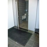 Outdoor Entrance Mat, Rubber, Scraper Type, Textured Pattern, 2' x 2-2/3', Black - SFQ527