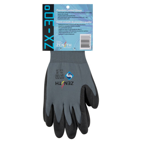 Gants enduits de première qualité ZX-30° avec revêtement PVC, calibre 15, enveloppe en nylon