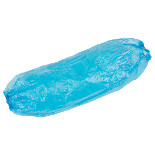 Manchettes jetables, Longueur de 18", Polyéthylène, Bleu - SFU586