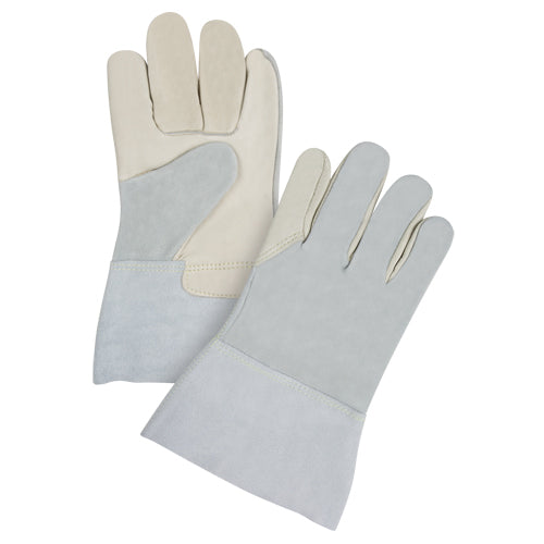 Gants de travail de première qualité à dos refendu avec paume en cuir fleur de vache