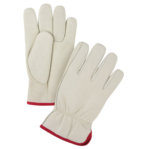 Winter Lined Driver Gloves, Cowhide Grain Leather Palm, Fleece Lined, Premium Quality