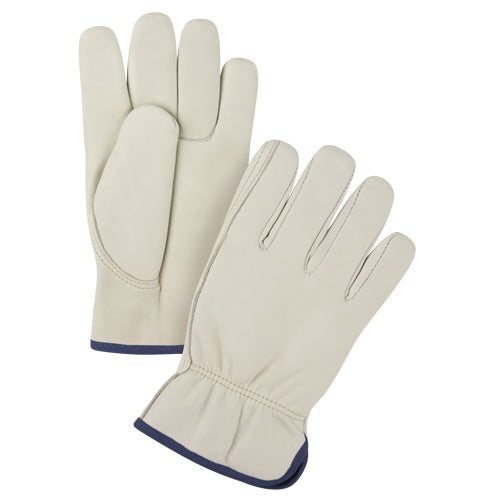 Winter Lined Driver Gloves, Cowhide Grain Leather Palm, Fleece Lined, Premium Quality