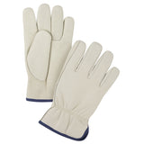 Winter Lined Driver Gloves, Cowhide Grain Leather Palm, Fleece Lined, Premium Quality