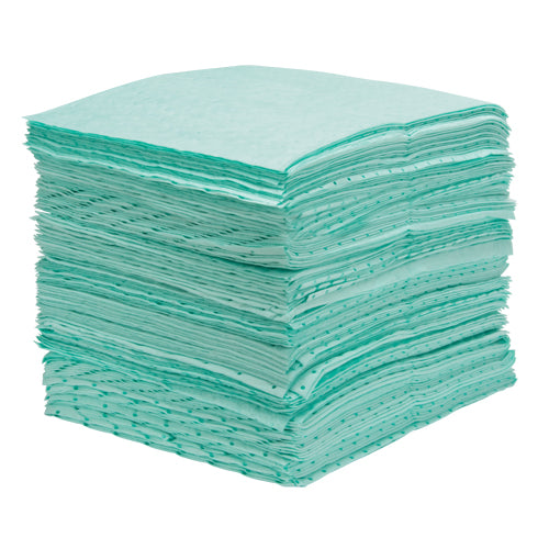 Feuilles absorbantes liées, Matières dangereuses, 15" x 18", 30 gal. d'absorption - SGC512
