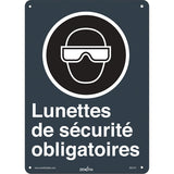 Enseigne «Lunettes de sécurité obligatoires» conforme à la CSA avec pictogramme