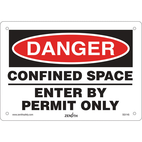 Enseigne « Confined Space », 7" x 10", Aluminium, Anglais - SGI145