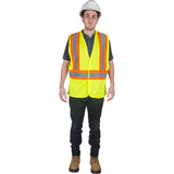 Veste de sécurité pour la circulation jaune lime haute visibilité en polyester