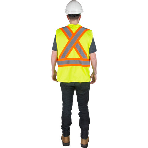 Veste de sécurité pour la circulation jaune lime haute visibilité en polyester