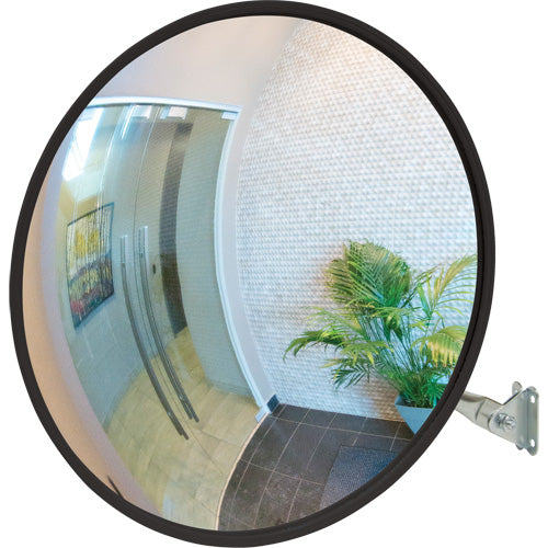 Convex mirror with telescopic arm for indoor and outdoor safety