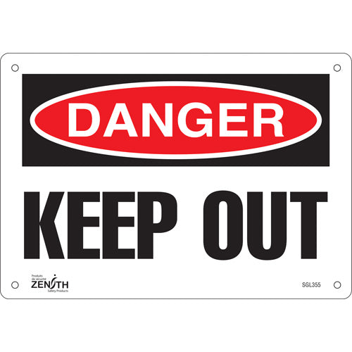 Enseigne «Keep Out», 7" x 10", Aluminium, Anglais - SGL355