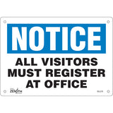 Enseigne «All Visitors Must Register» - Plaque de sécurité et signalisation réglementaire
