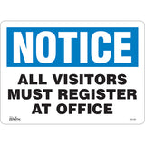 Enseigne «All Visitors Must Register» - Plaque de sécurité et signalisation réglementaire