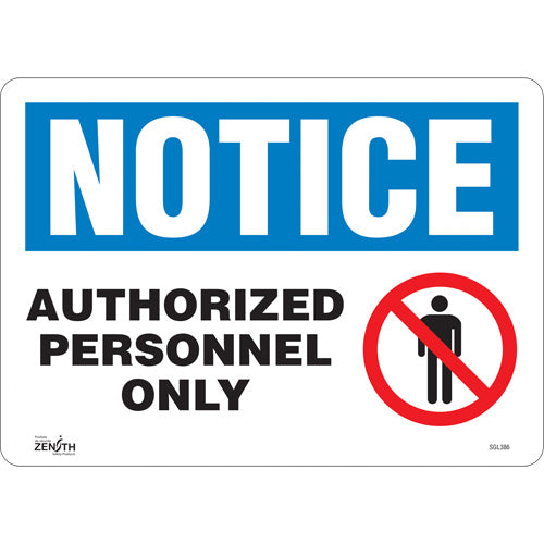 Sign "Authorized Personnel Only", English with pictogram, safety sign